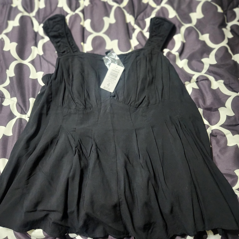 Torrid Black Ruffled Sleeveless Tank Top